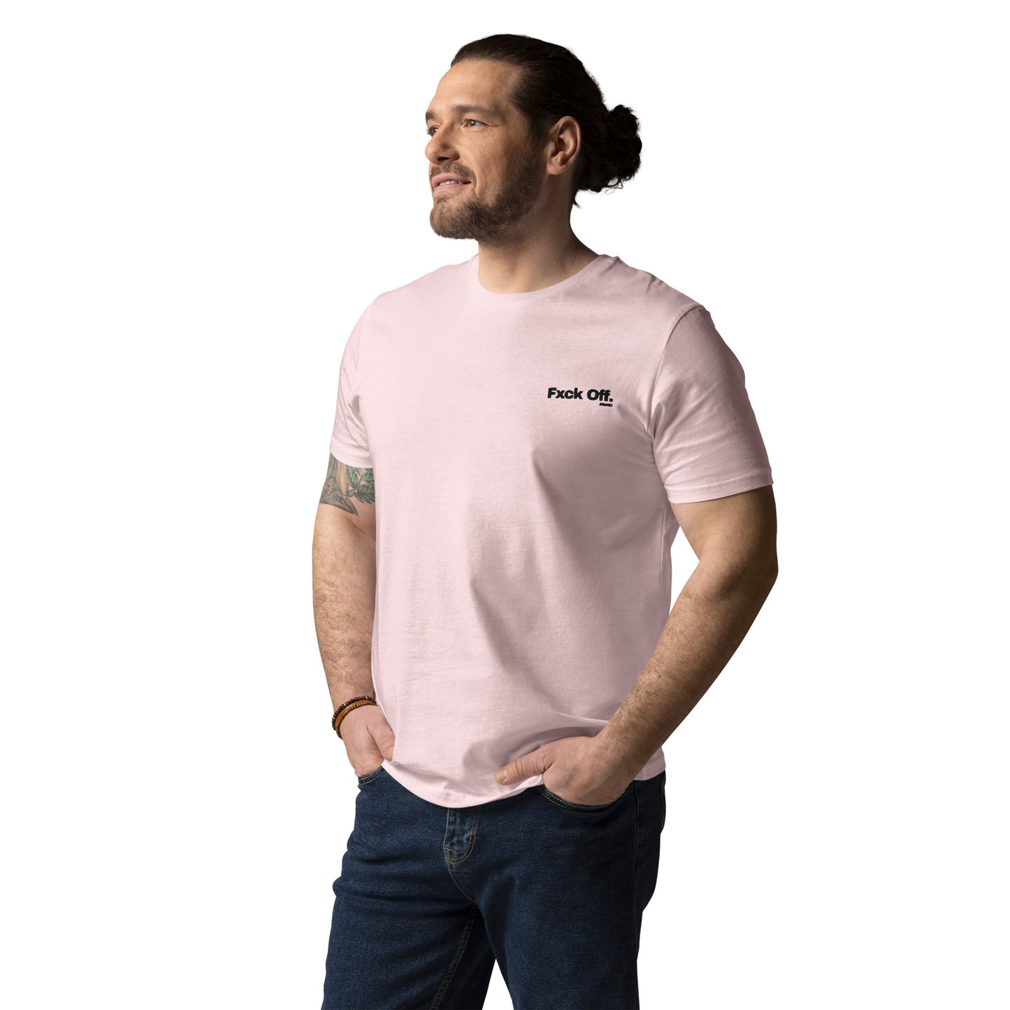 Camiseta de algodón orgánico unisex con logo bordado