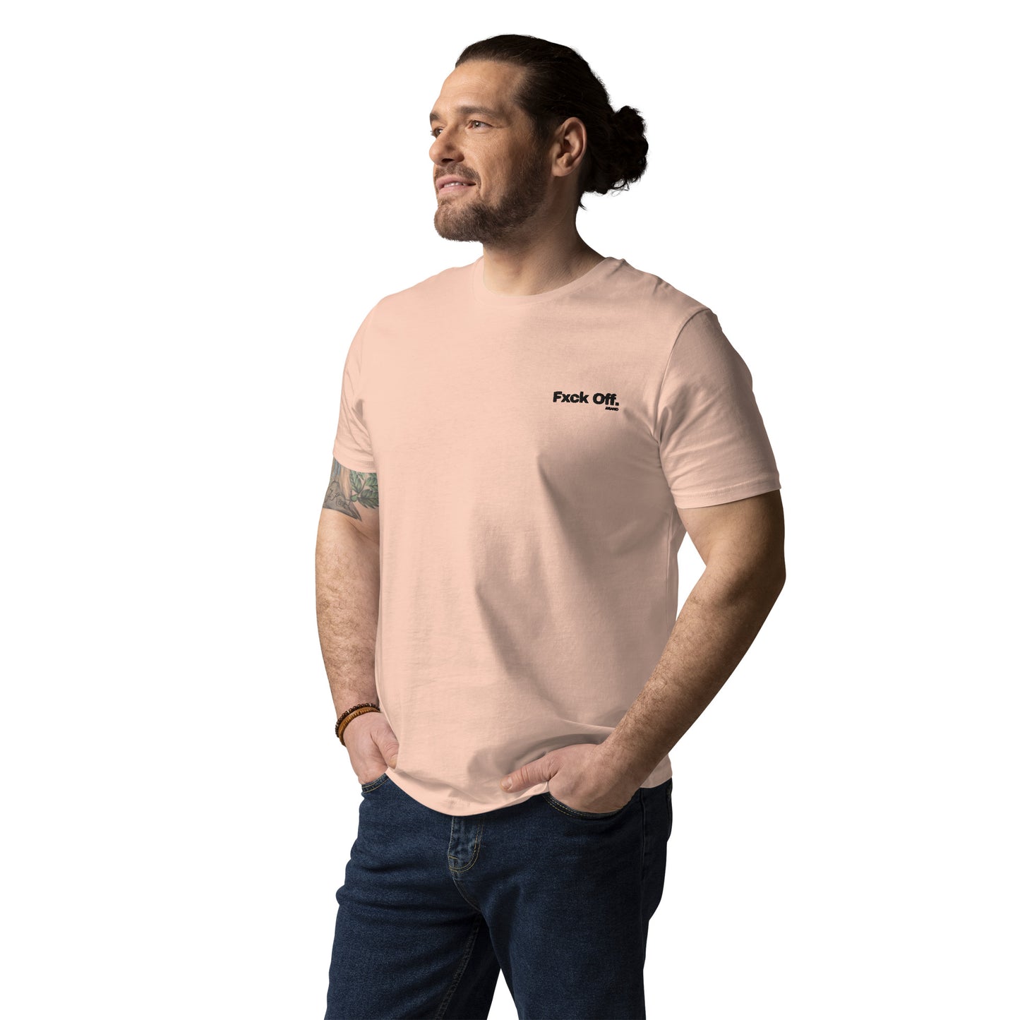 Camiseta de algodón orgánico unisex con logo bordado