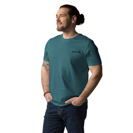 Camiseta de algodón orgánico unisex con logo bordado